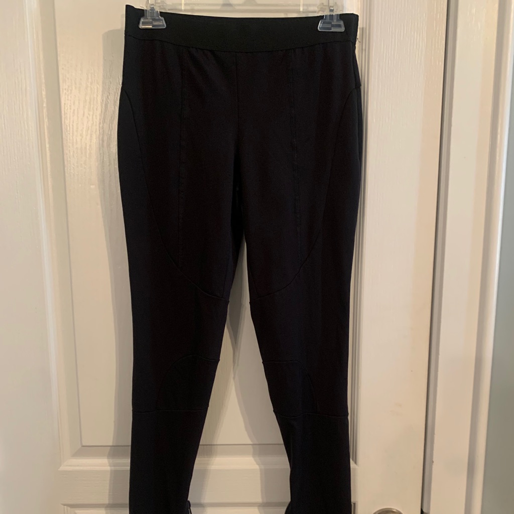 Theory Black Leggings With Ankle Zippers Size M